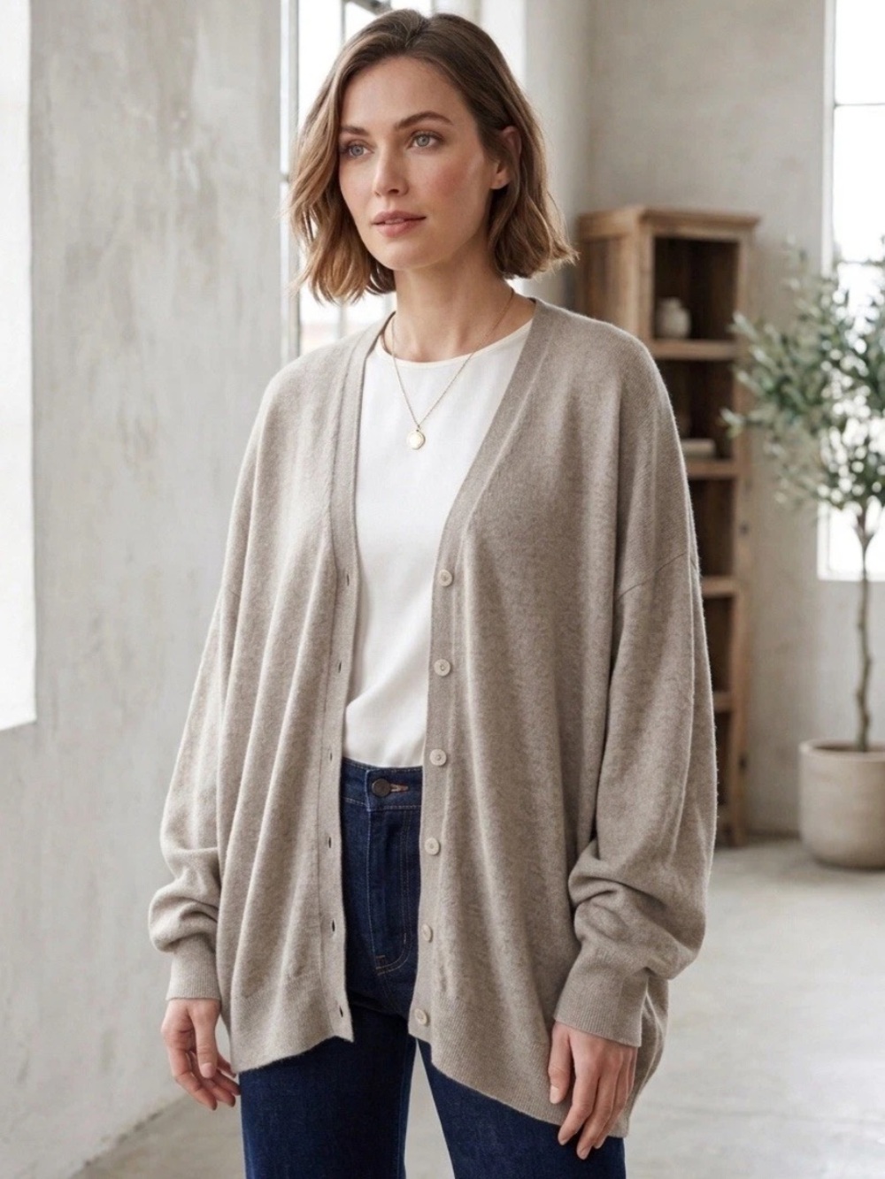 Hania by Anya Cole Cashmere Cardigan Sweater Scotland 100% Cashmere Size Large
